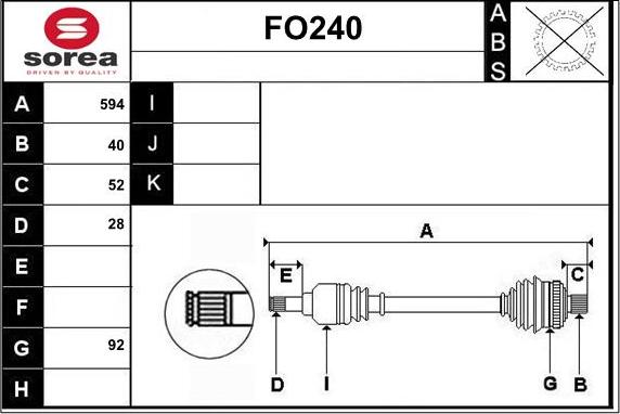 Sera FO240 - Albero motore / Semiasse autozon.pro