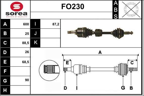 Sera FO230 - Albero motore / Semiasse autozon.pro