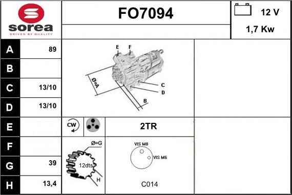 Sera FO7094 - Motorino d'avviamento autozon.pro