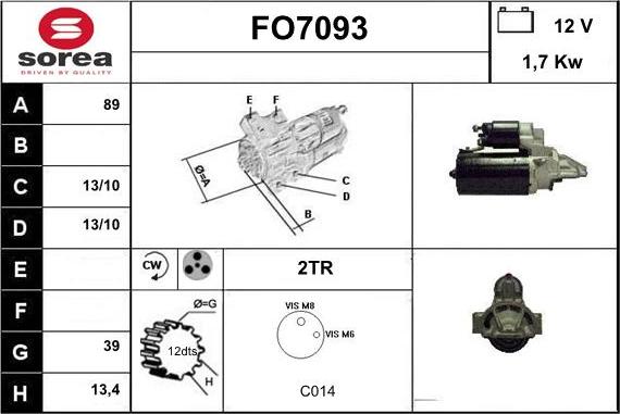 Sera FO7093 - Motorino d'avviamento autozon.pro