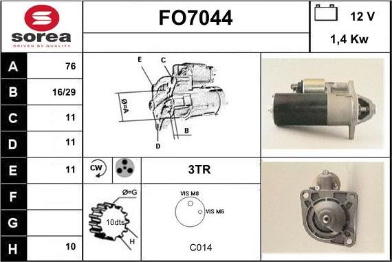 Sera FO7044 - Motorino d'avviamento autozon.pro