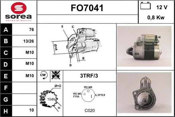 Sera FO7041 - Motorino d'avviamento autozon.pro