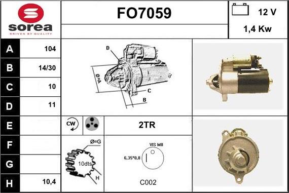 Sera FO7059 - Motorino d'avviamento autozon.pro