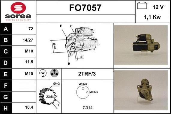 Sera FO7057 - Motorino d'avviamento autozon.pro