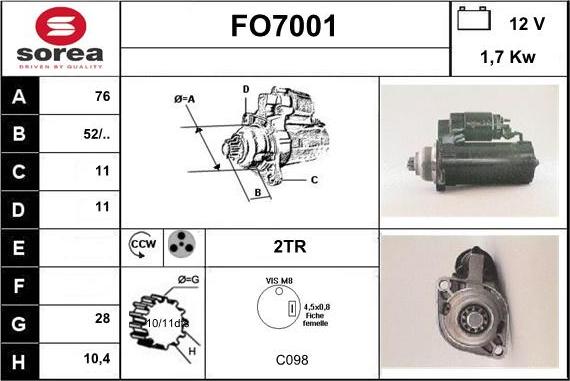 Sera FO7001 - Motorino d'avviamento autozon.pro