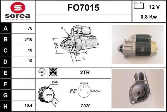 Sera FO7015 - Motorino d'avviamento autozon.pro