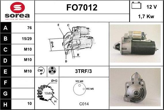 Sera FO7012 - Motorino d'avviamento autozon.pro