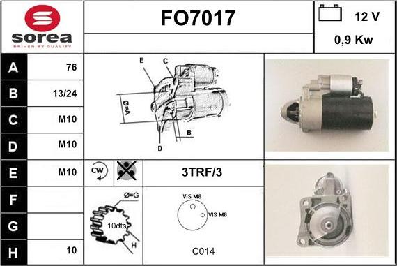 Sera FO7017 - Motorino d'avviamento autozon.pro