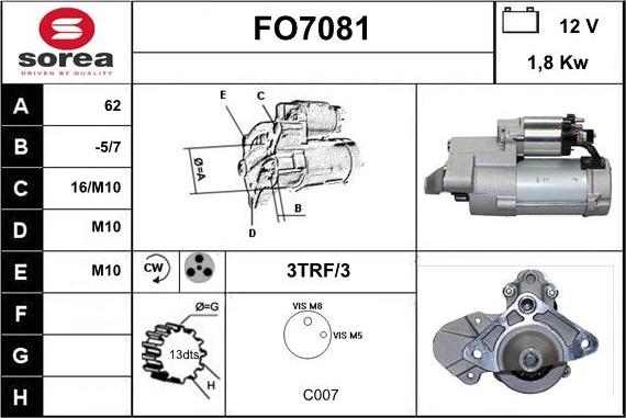 Sera FO7081 - Motorino d'avviamento autozon.pro