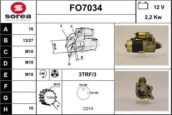 Sera FO7034 - Motorino d'avviamento autozon.pro