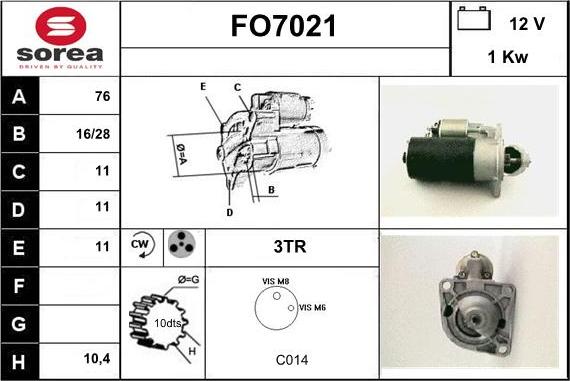 Sera FO7021 - Motorino d'avviamento autozon.pro