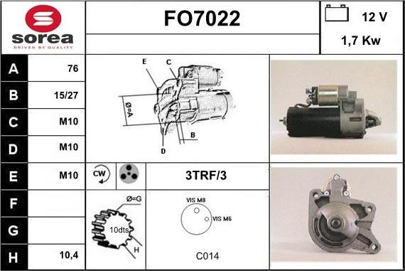 Sera FO7022 - Motorino d'avviamento autozon.pro