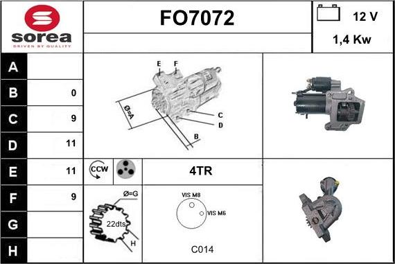 Sera FO7072 - Motorino d'avviamento autozon.pro