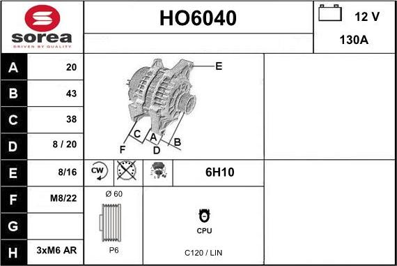 Sera HO6040 - Alternatore autozon.pro