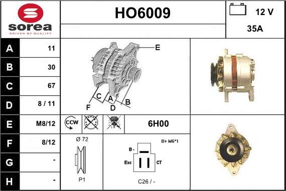 Sera HO6009 - Alternatore autozon.pro