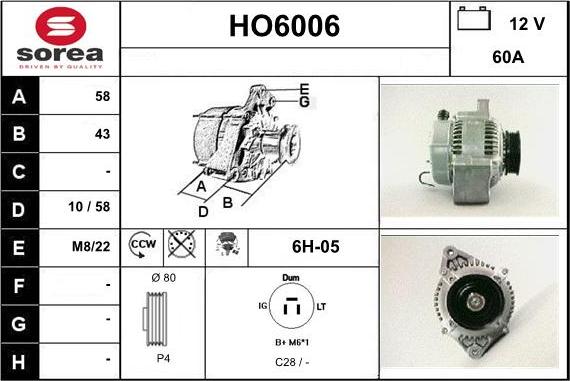 Sera HO6006 - Alternatore autozon.pro