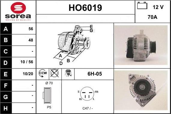 Sera HO6019 - Alternatore autozon.pro