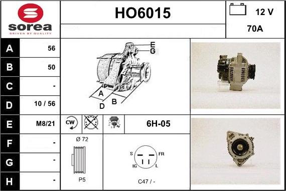 Sera HO6015 - Alternatore autozon.pro