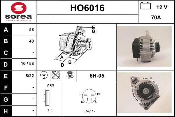 Sera HO6016 - Alternatore autozon.pro