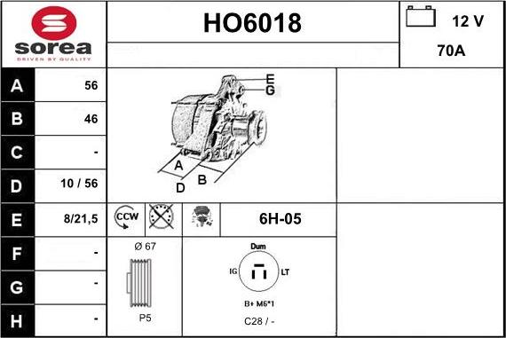 Sera HO6018 - Alternatore autozon.pro