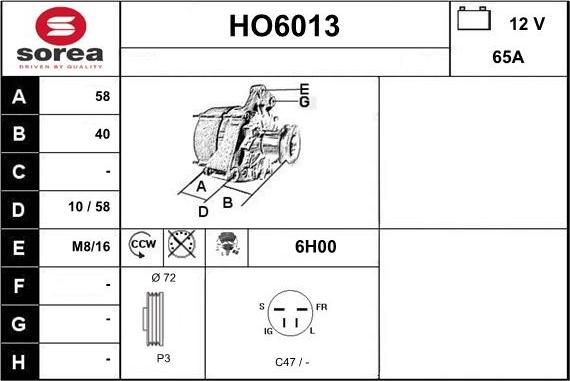 Sera HO6013 - Alternatore autozon.pro