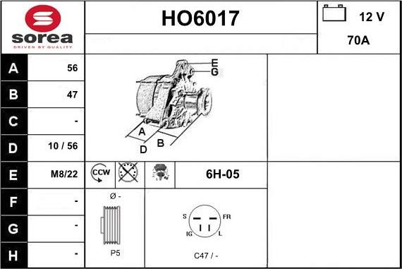 Sera HO6017 - Alternatore autozon.pro