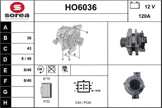 Sera HO6036 - Alternatore autozon.pro