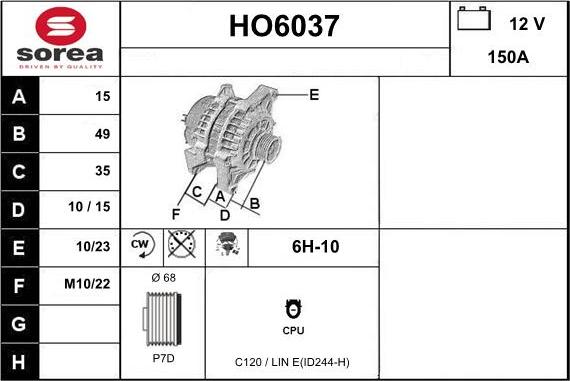 Sera HO6037 - Alternatore autozon.pro