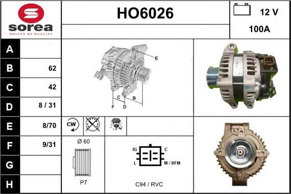 Sera HO6026 - Alternatore autozon.pro