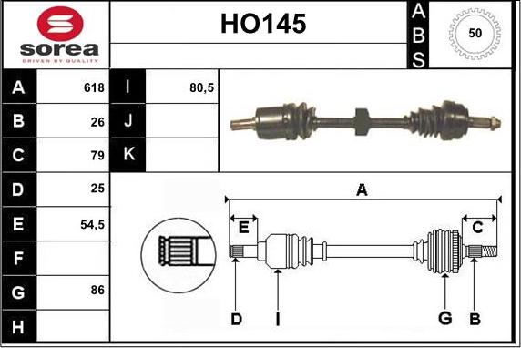 Sera HO145 - Albero motore / Semiasse autozon.pro