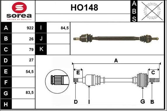 Sera HO148 - Albero motore / Semiasse autozon.pro