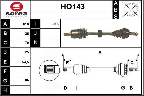 Sera HO143 - Albero motore / Semiasse autozon.pro