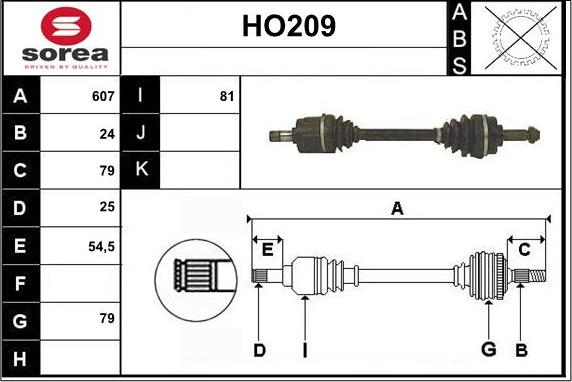 Sera HO209 - Albero motore / Semiasse autozon.pro