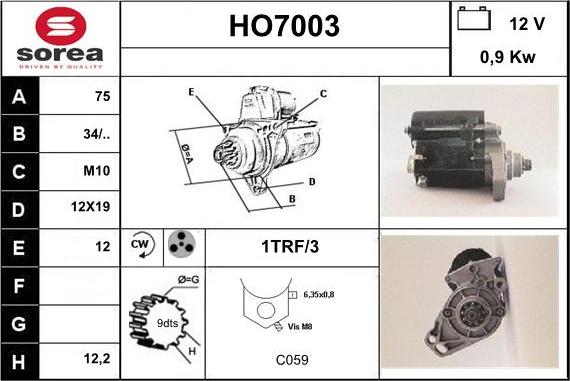 Sera HO7003 - Motorino d'avviamento autozon.pro