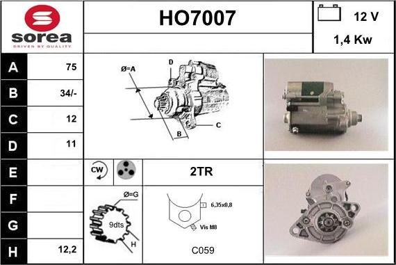 Sera HO7007 - Motorino d'avviamento autozon.pro