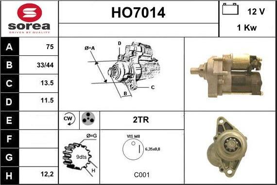 Sera HO7014 - Motorino d'avviamento autozon.pro