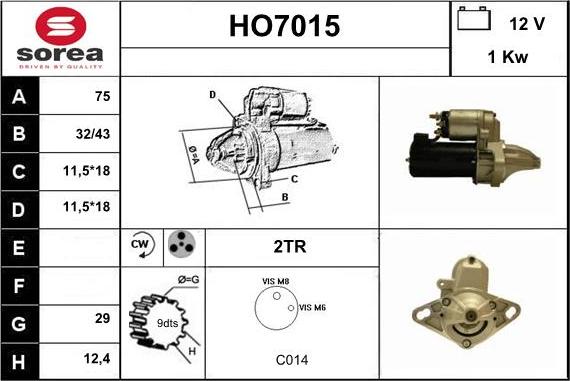 Sera HO7015 - Motorino d'avviamento autozon.pro