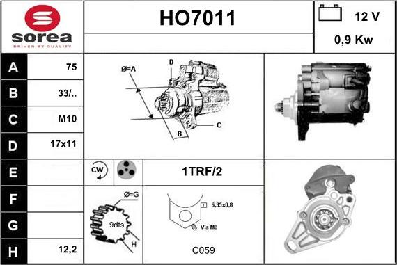 Sera HO7011 - Motorino d'avviamento autozon.pro