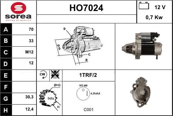 Sera HO7024 - Motorino d'avviamento autozon.pro