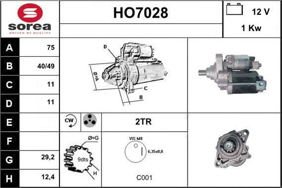 Sera HO7028 - Motorino d'avviamento autozon.pro