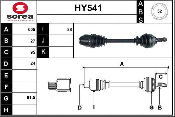 Sera HY541 - Albero motore / Semiasse autozon.pro