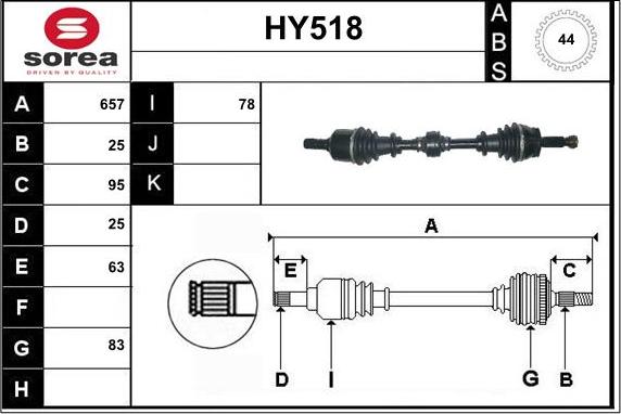 Sera HY518 - Albero motore / Semiasse autozon.pro