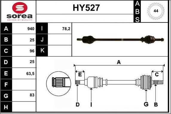 Sera HY527 - Albero motore / Semiasse autozon.pro