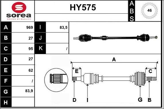 Sera HY575 - Albero motore / Semiasse autozon.pro