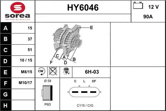 Sera HY6046 - Alternatore autozon.pro