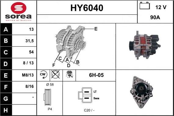 Sera HY6040 - Alternatore autozon.pro