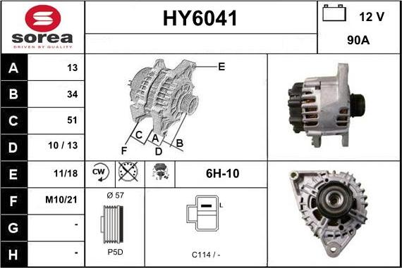 Sera HY6041 - Alternatore autozon.pro