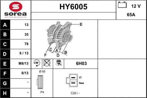 Sera HY6005 - Alternatore autozon.pro