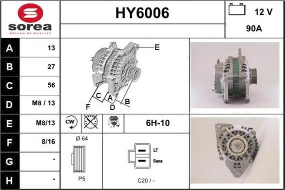 Sera HY6006 - Alternatore autozon.pro