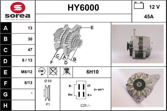 Sera HY6000 - Alternatore autozon.pro